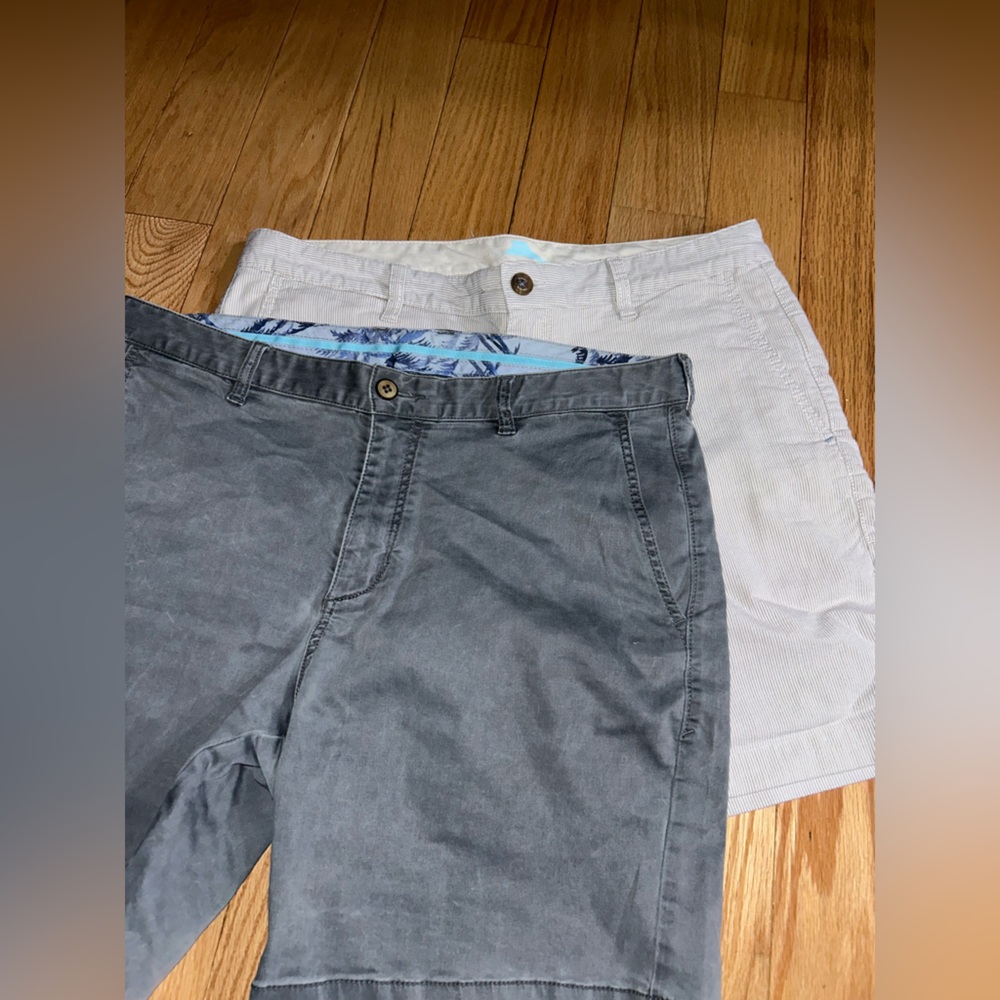 Men's Gray and Cream Tommy Bahama Shorts